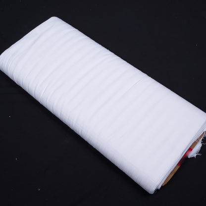 White Self Leeno Cotton Check Dyeable Fabric