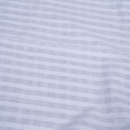 White Self Leeno Cotton Check Dyeable Fabric