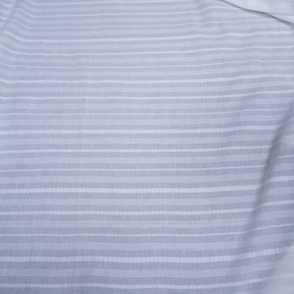 White Self Leeno Cotton Stripe Dyeable Fabric