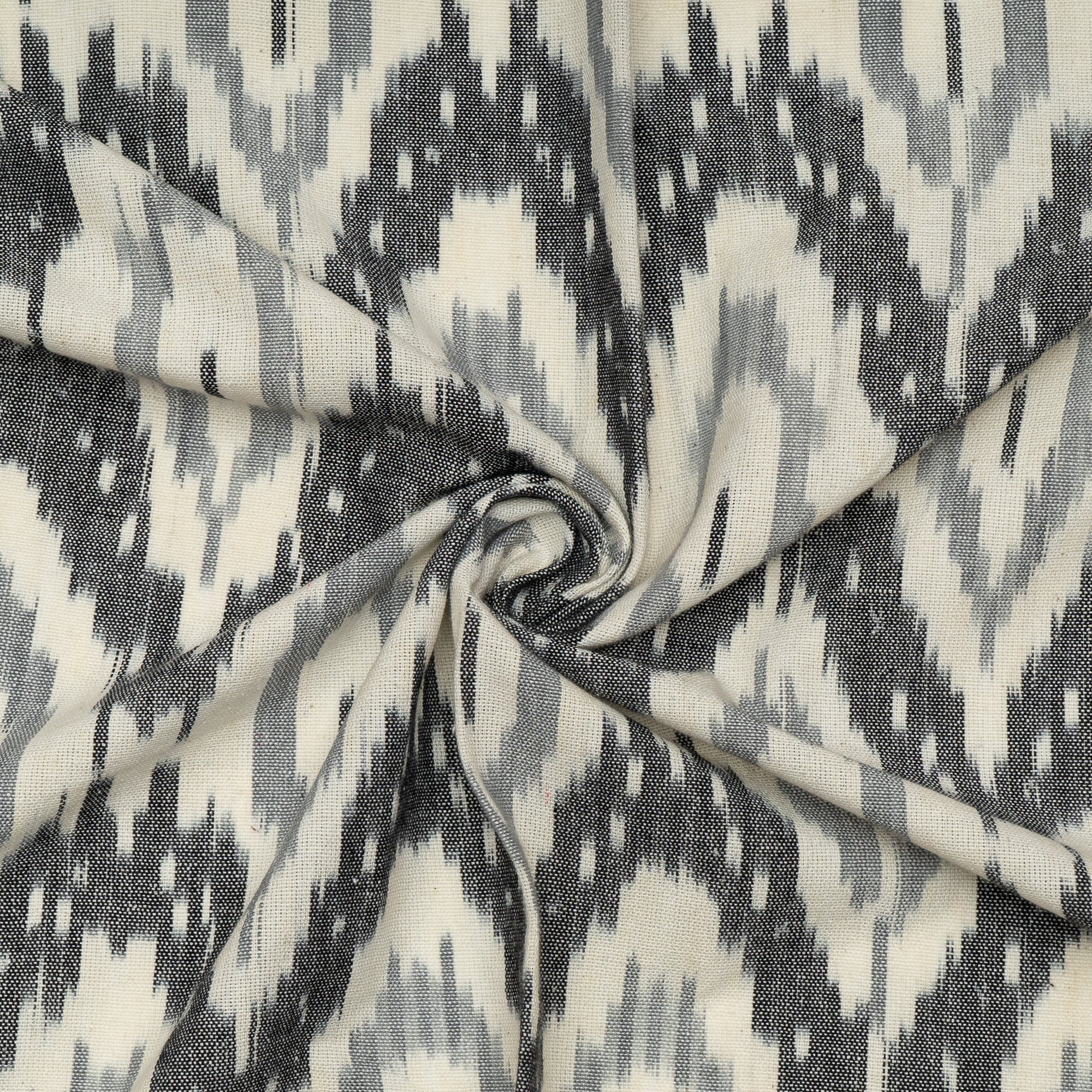 Grey & White Thick Cotton Handloom Ikat (Sku: F-53)
