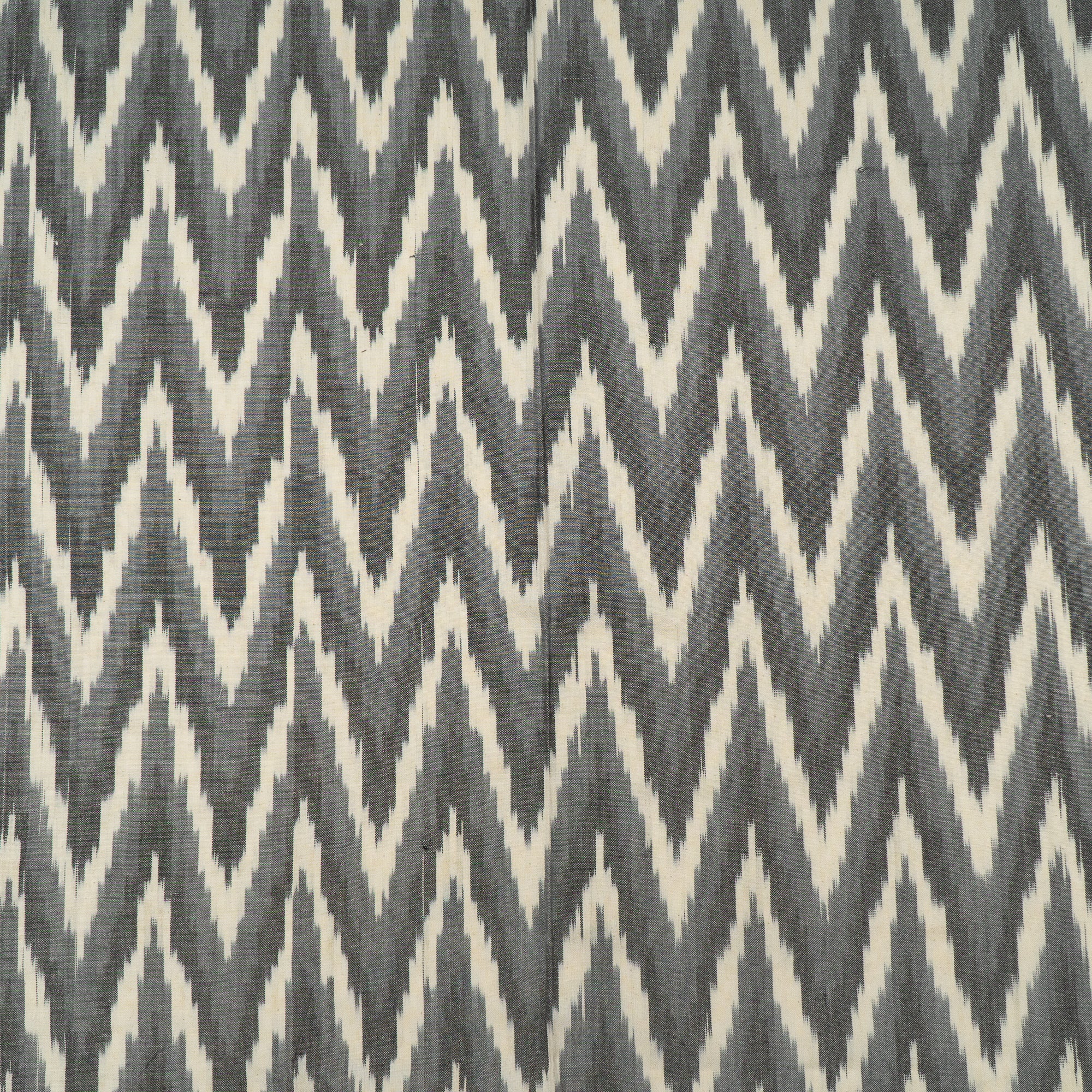 Grey & White Chevron Thick Cotton Handloom Ikat (Sku: IKK-521)