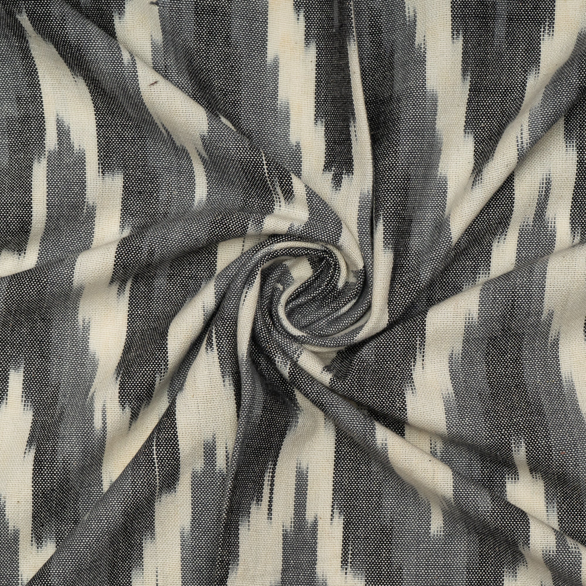 Grey & White Chevron Thick Cotton Handloom Ikat (Sku: IKK-521)