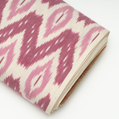 Pink & White Thick Cotton Handloom Ikat (Sku : IKK-500)
