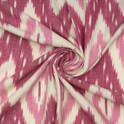 Pink & White Thick Cotton Handloom Ikat (Sku : IKK-500)