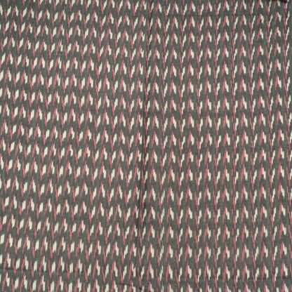 Grey, Pink White Thick Cotton Handloom Ikat | SKU: IK-297
