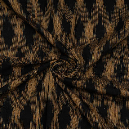 Brown & Black Thick Cotton Handloom Ikat | SKU: IKK-531