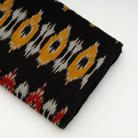 Red & Yellow Thick Cotton Handloom Ikat (Sku: IK-301)