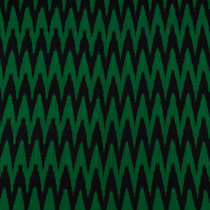 Green & Black Chevron Thick Cotton Handloom Ikat | SKU: IKK-535