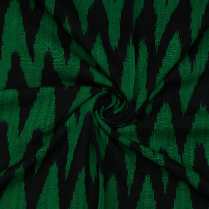 Green & Black Chevron Thick Cotton Handloom Ikat | SKU: IKK-535
