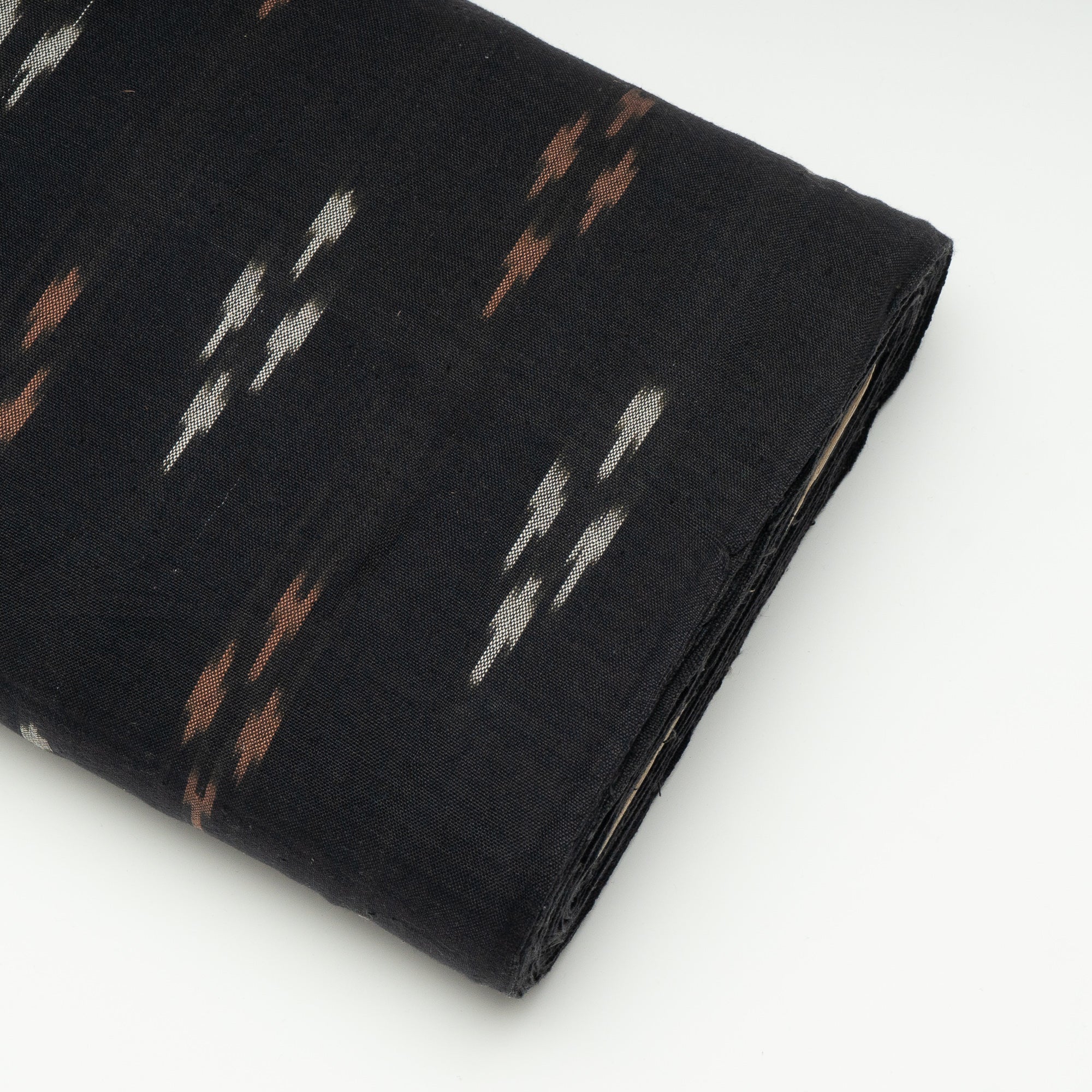 Brown, White & Black Thick Cotton Handloom Ikat (Sku: F-58)