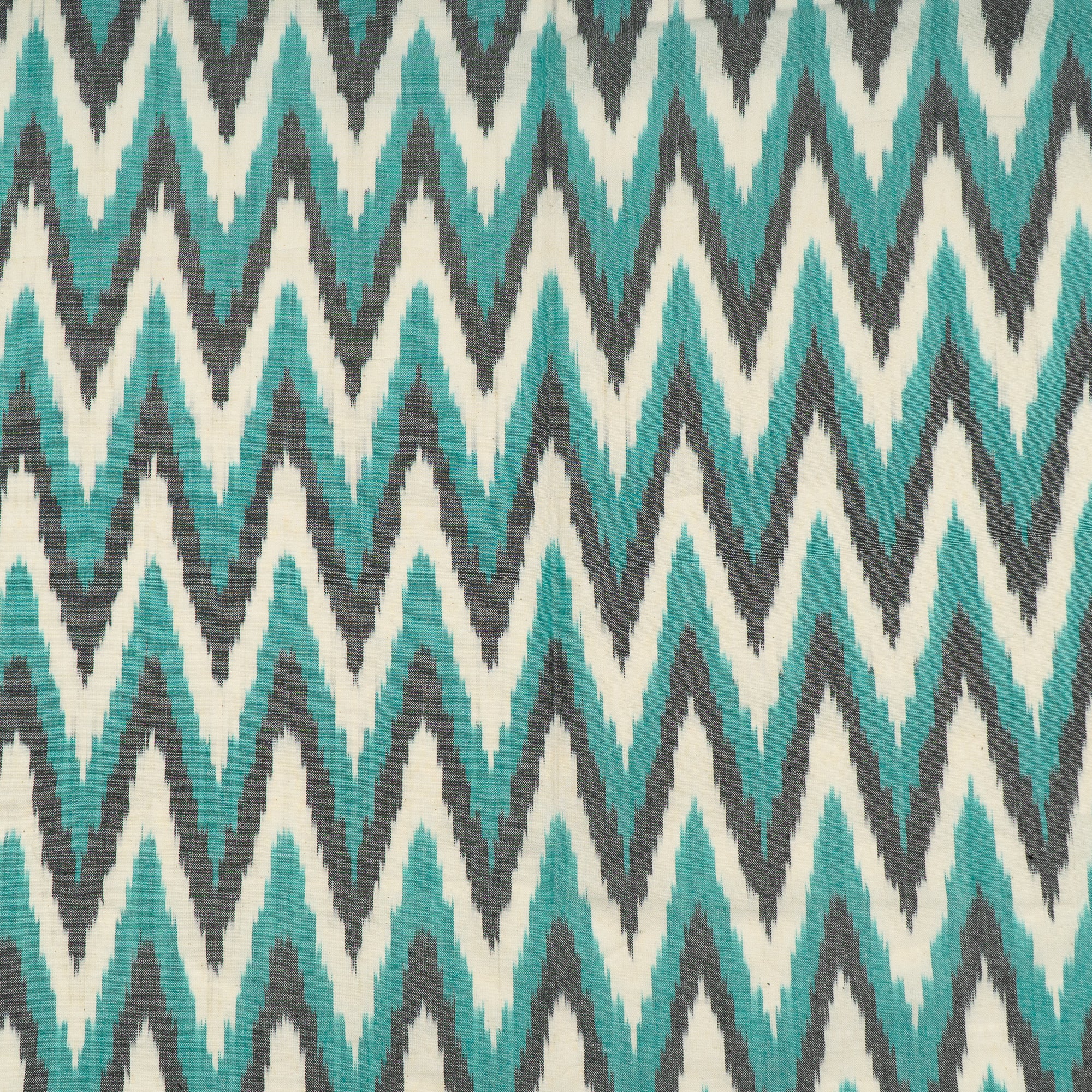 Green & White Chevron Thick Cotton Handloom Ikat (Sku: F-59)