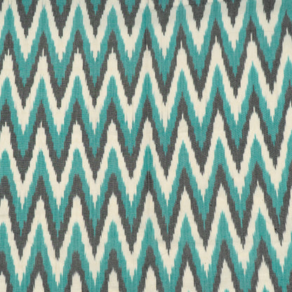 White, Green & Black Chevron Thick Cotton Handloom Ikat | SKU: IK-317