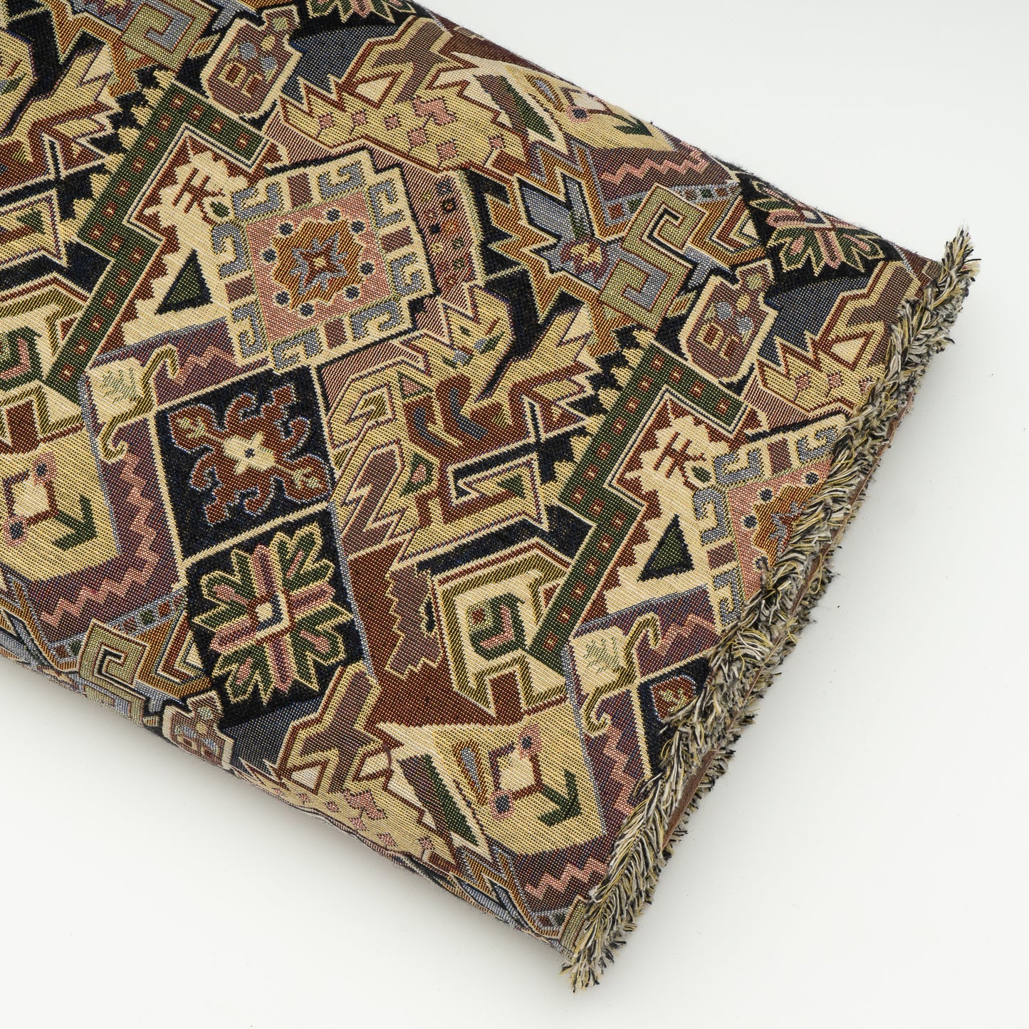 Multicolor Geometric Cotton Blend Jacquard (Sku: JDD-379)