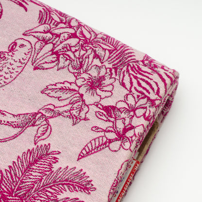 Pink Tropical Design Cotton Blend Jacquard | SKU: JDD-343
