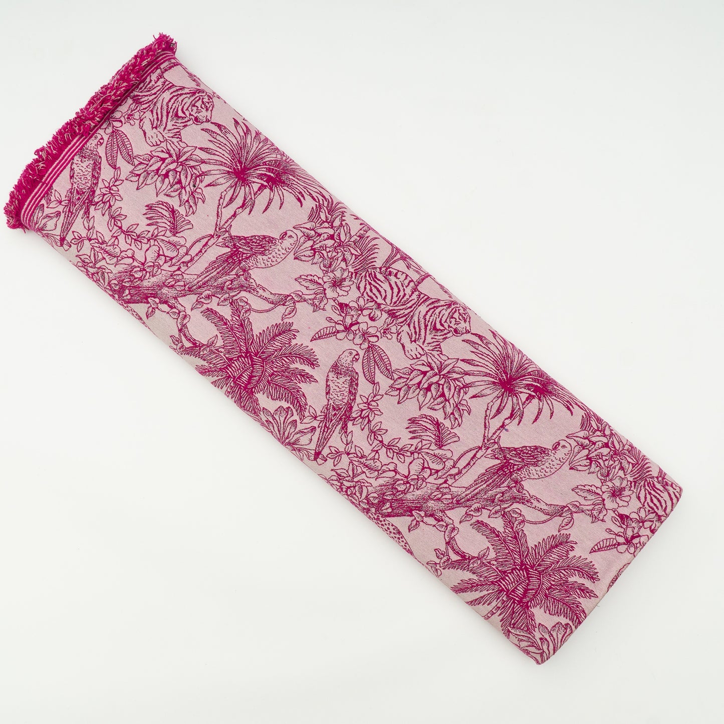 Pink Tropical, Animal Design Cotton Blend Jacquard (Sku: JDD-343)