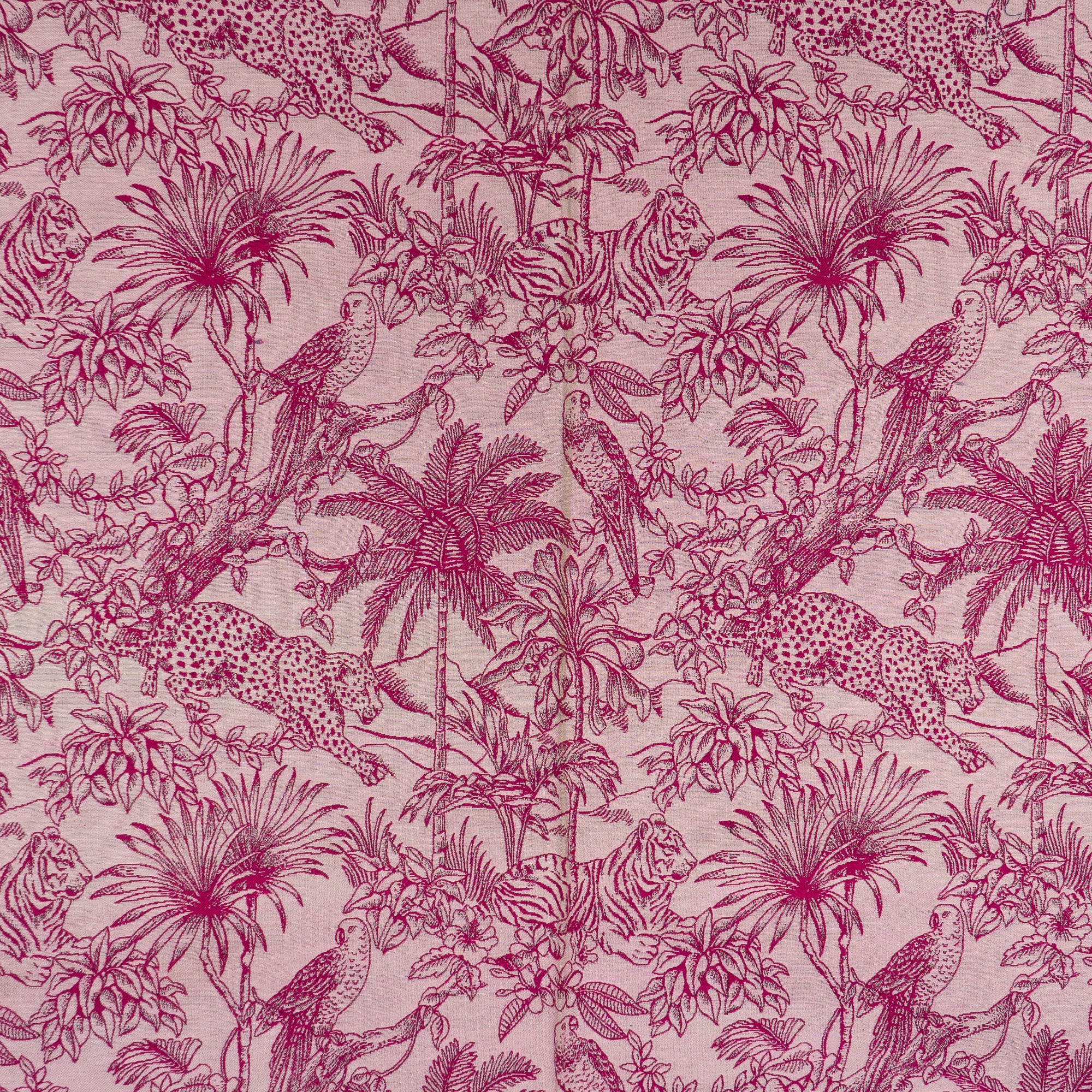 Pink Floral Animal Cotton Blend Jacquard (Sku: JDD-343)