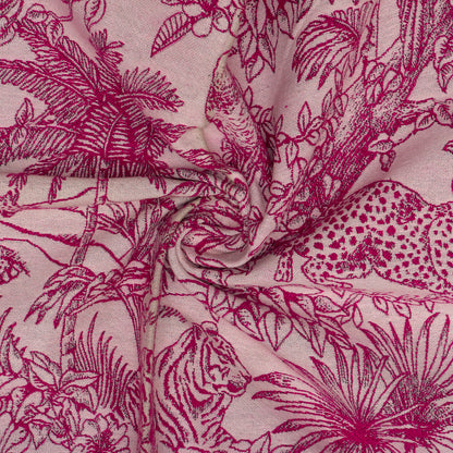 Pink Tropical Design Cotton Blend Jacquard | SKU: JDD-343