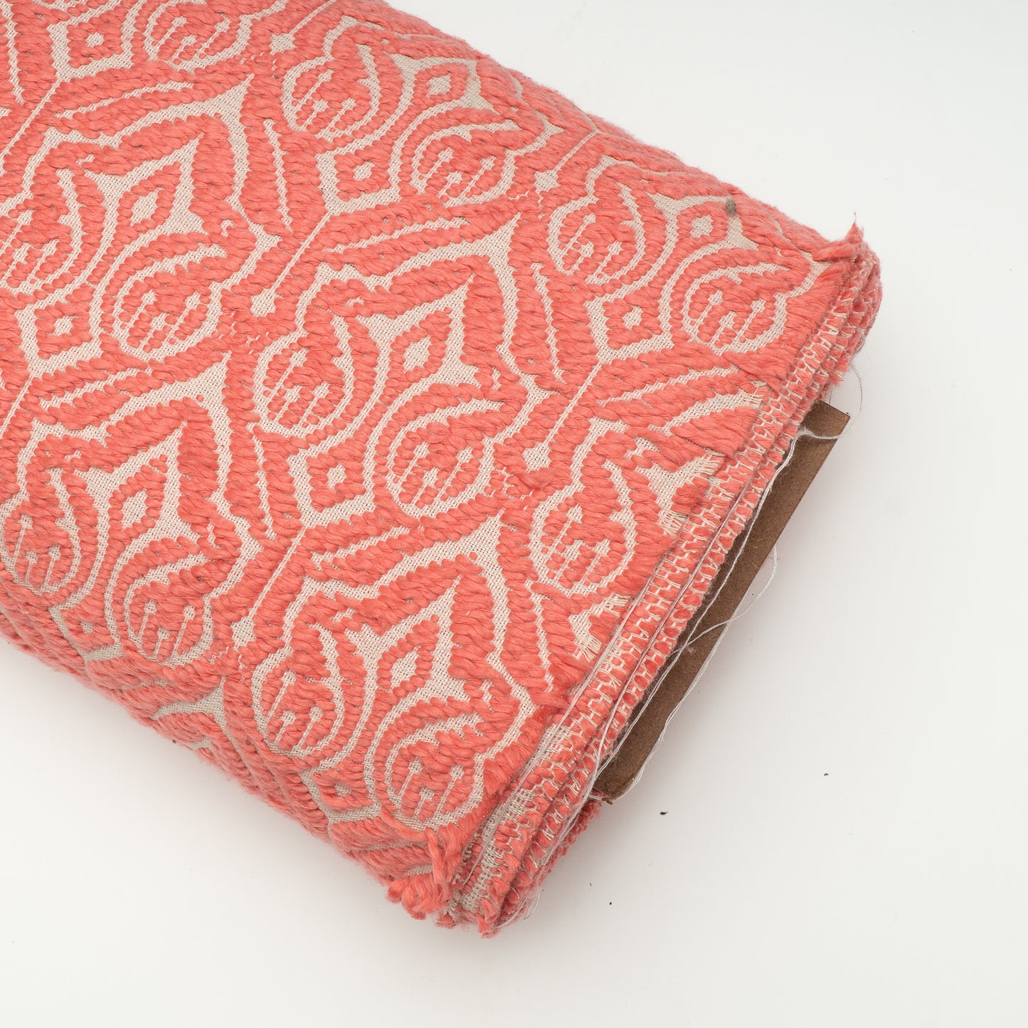 Pink & White Cotton Jacquard Fabric (Sku: JDD-382)