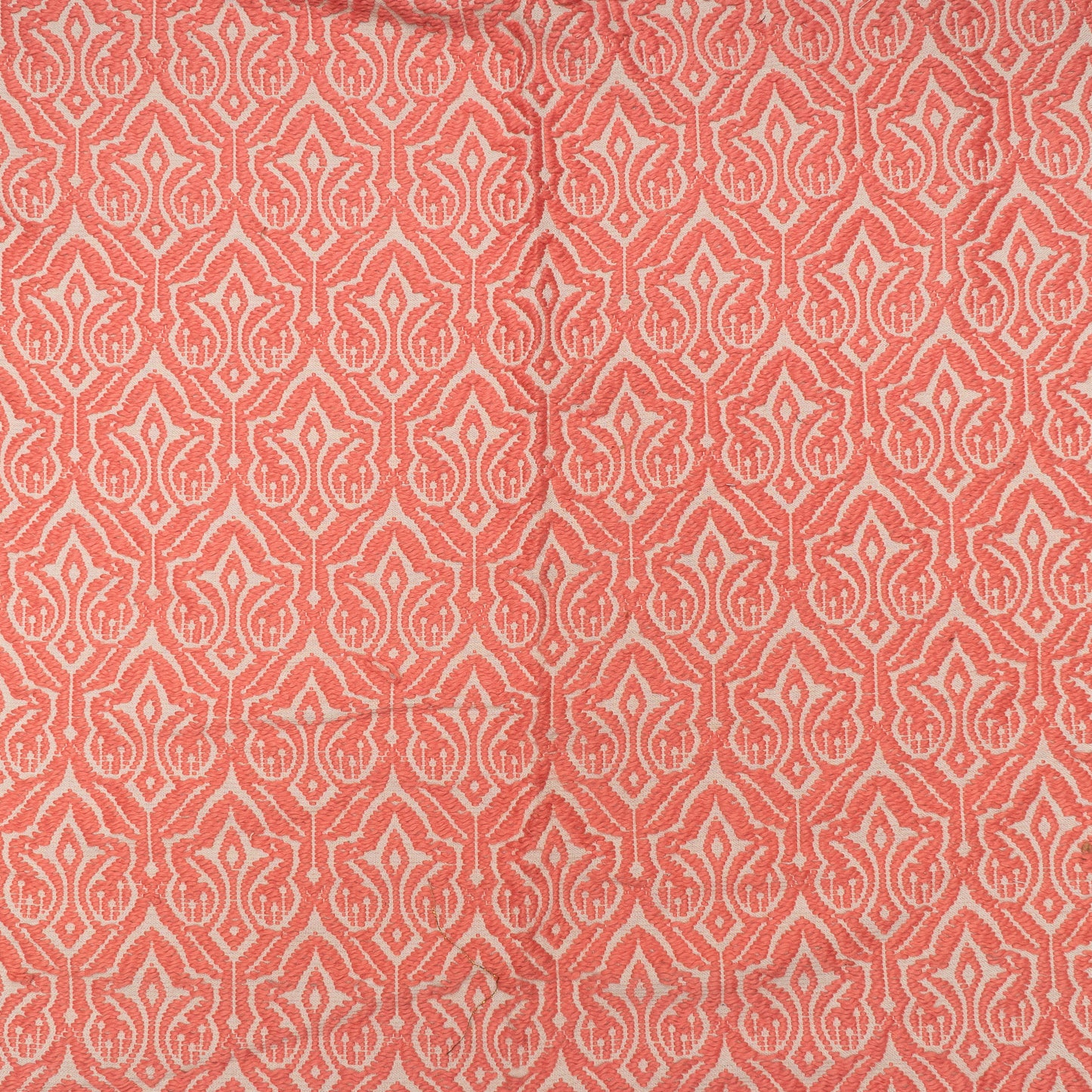 Pink & White Cotton Jacquard Fabric (Sku: JDD-382)