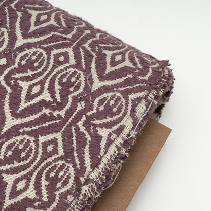 Purple & White Cotton Jacquard Fabric | SKU: JDD-383
