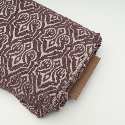 Purple & White Cotton Jacquard Fabric | SKU: JDD-383
