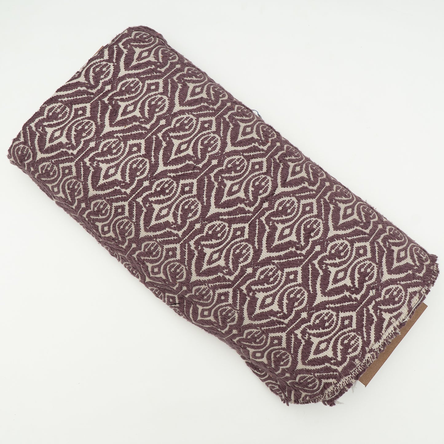 Purple & White Cotton Jacquard Fabric (Sku: JDD-383)