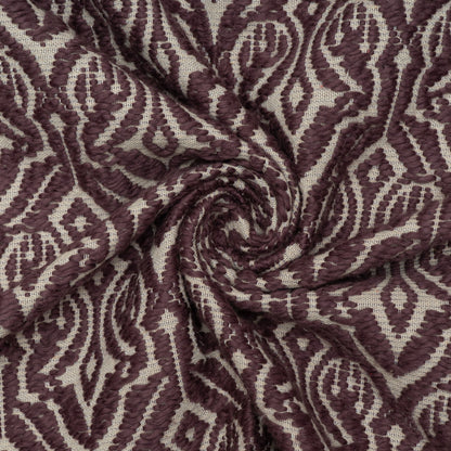Purple & White Cotton Jacquard Fabric | SKU: JDD-383