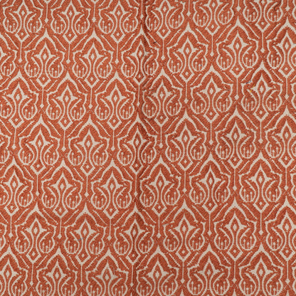 Rust & White Cotton Jacquard Fabric | SKU: JDD-384