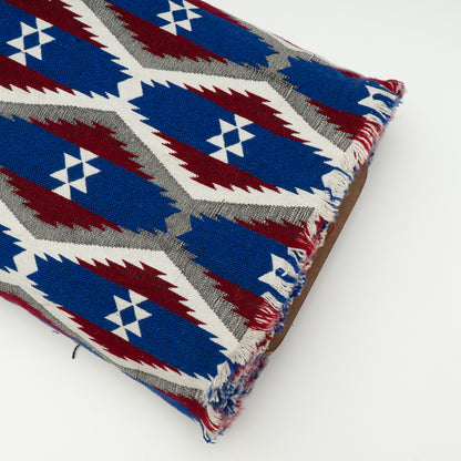 Blue & Red Cotton Blend Jacquard | SKU: JDD-374