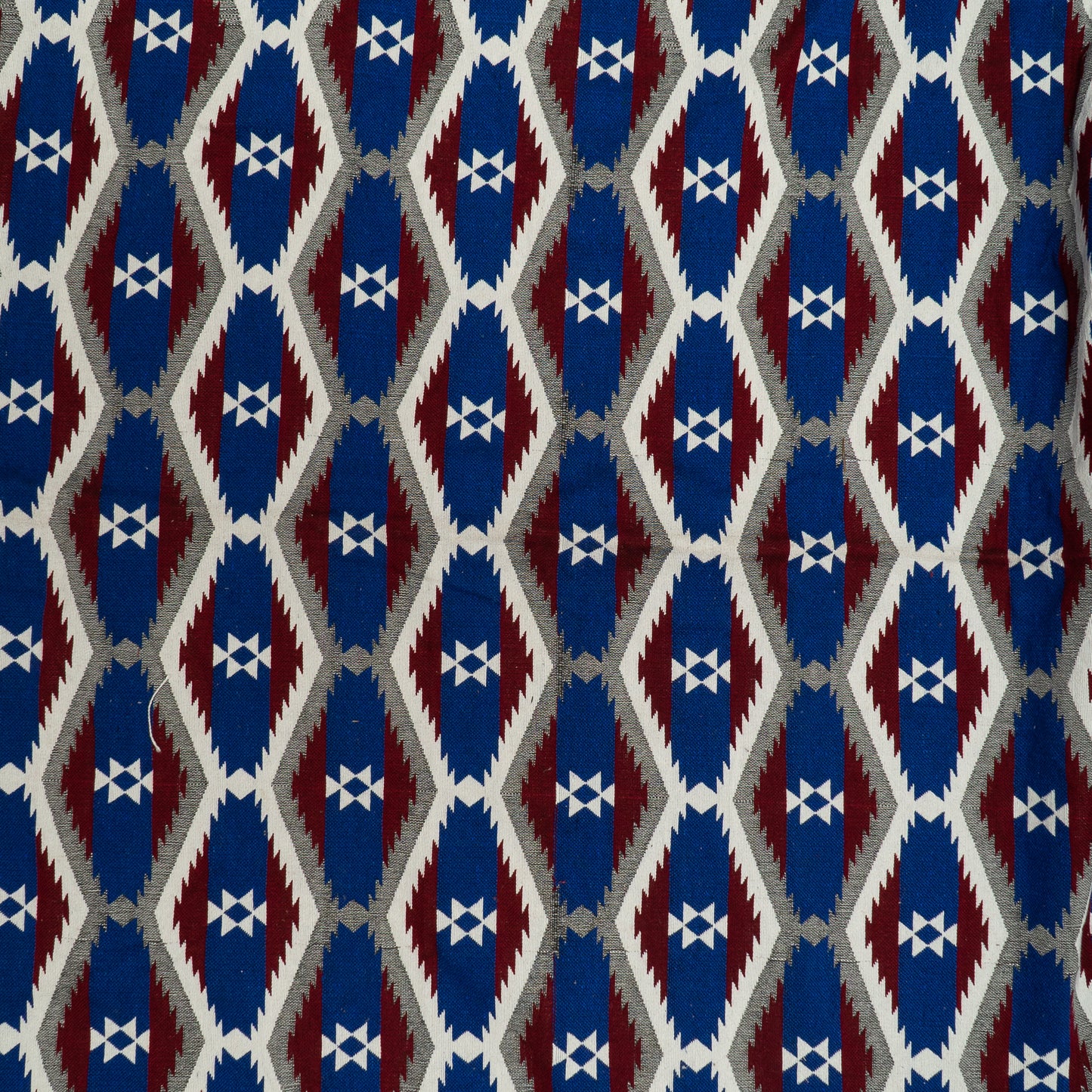 Blue & Red Cotton Blend Jacquard (Sku: JDD-374)