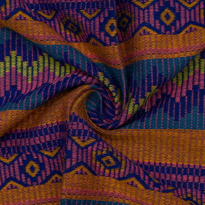 Multicolor Cotton Blend Jacquard Fabric | SKU: JDD-363