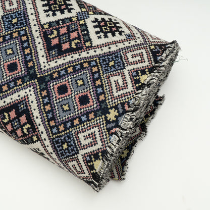 Multicolor Cotton Blend Jacquard Fabric | SKU: JDD-376