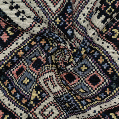 Multicolor Cotton Blend Jacquard Fabric | SKU: JDD-376