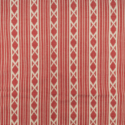 Red & White Cotton Blend Jacquard | SKU: J-481