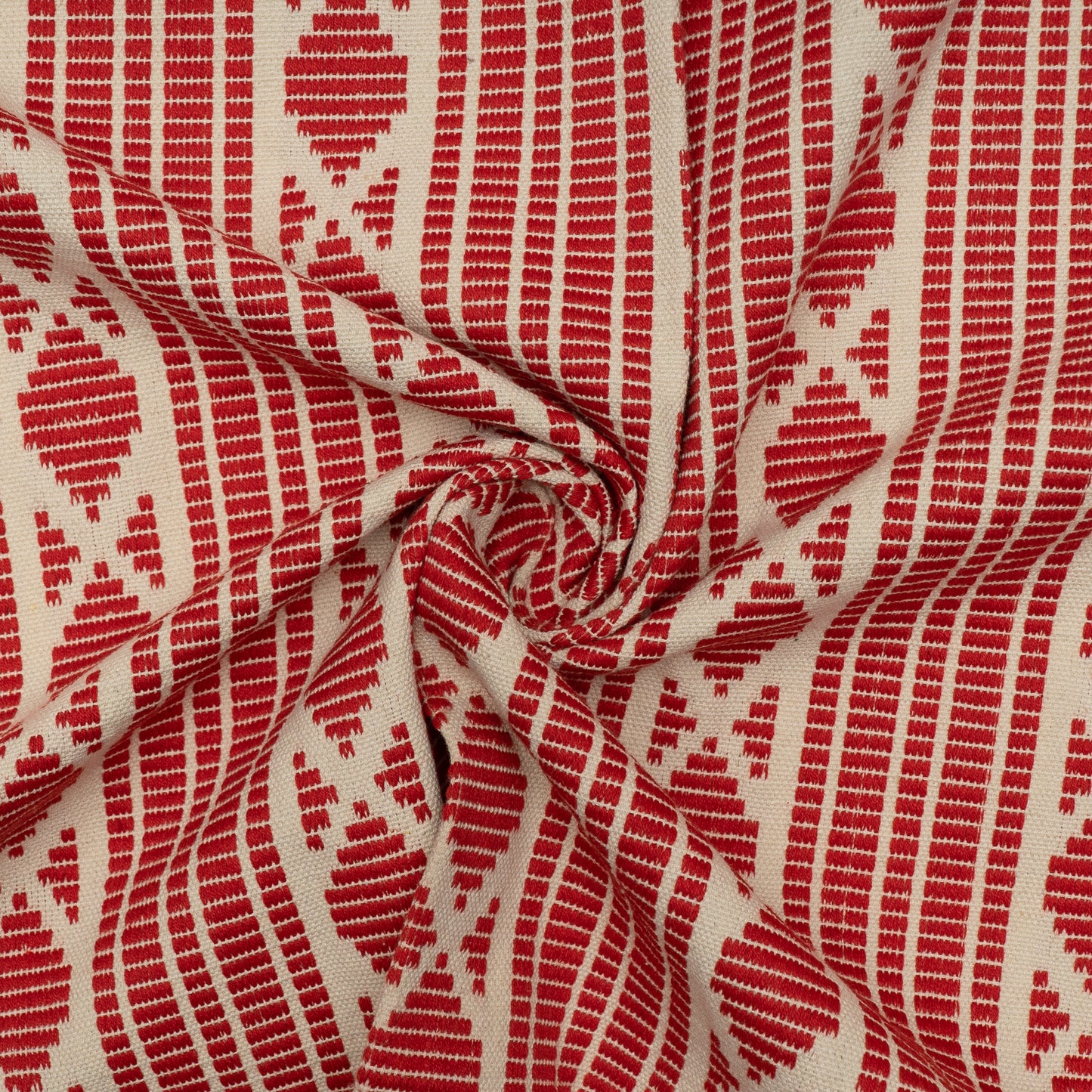 Red & White Cotton Jacquard (Sku: J-481)