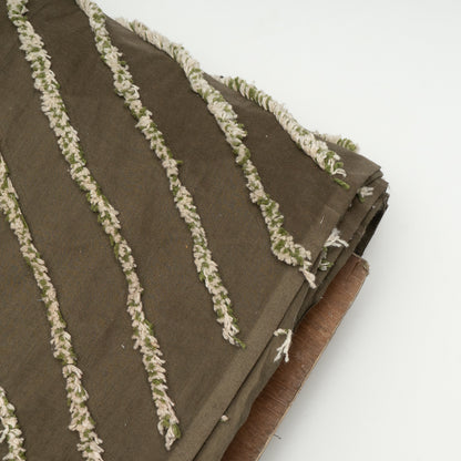 Diagonal Tufting on Green Cotton Cambric | SKU: JD-36