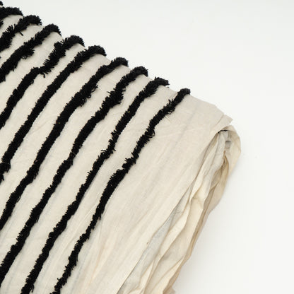 Black Tufting Stripe on Cotton Cambric Base | SKU: J-340