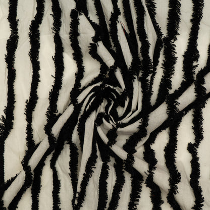 Black Tufting Stripe on Cotton Cambric Base | SKU: J-340