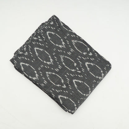 Grey, White Cotton Handloom Ikat | SKU: I-826