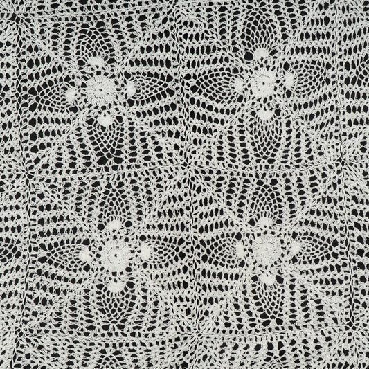 White Dyeable Cotton Hand Crochet Fabric (2 Meter Pannel)