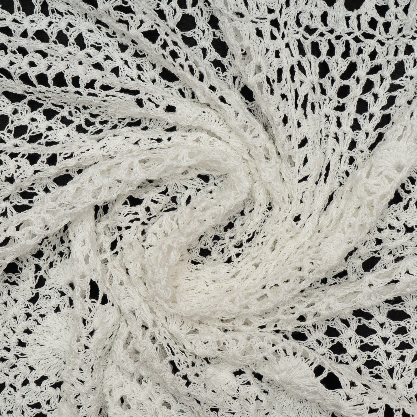 White Dyeable Cotton Hand Crochet Fabric (2 Meter Pannel)