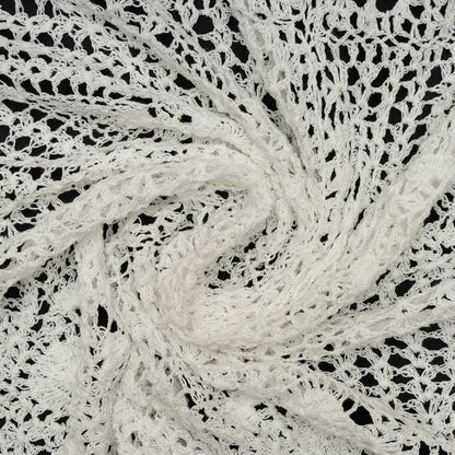White Dyeable Cotton Hand Crochet Fabric (2 Meter Pannel)