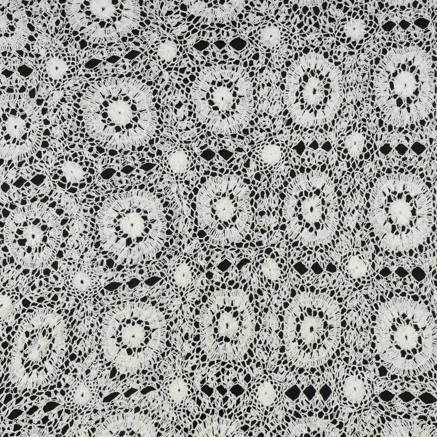White Dyeable Cotton Hand Crochet Fabric (2 Meter Pannel)