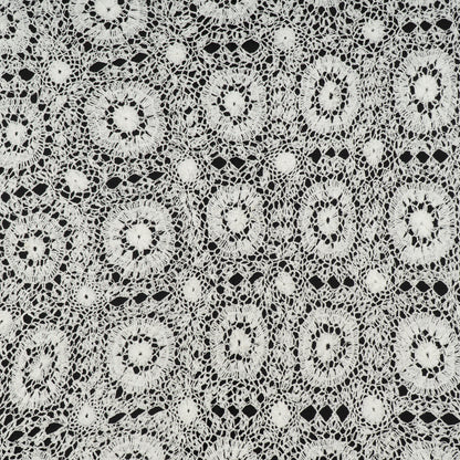 White Dyeable Cotton Hand Crochet Fabric (2 Meter Pannel)