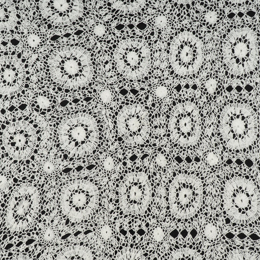 White Dyeable Cotton Hand Crochet Fabric (2 Meter Pannel)