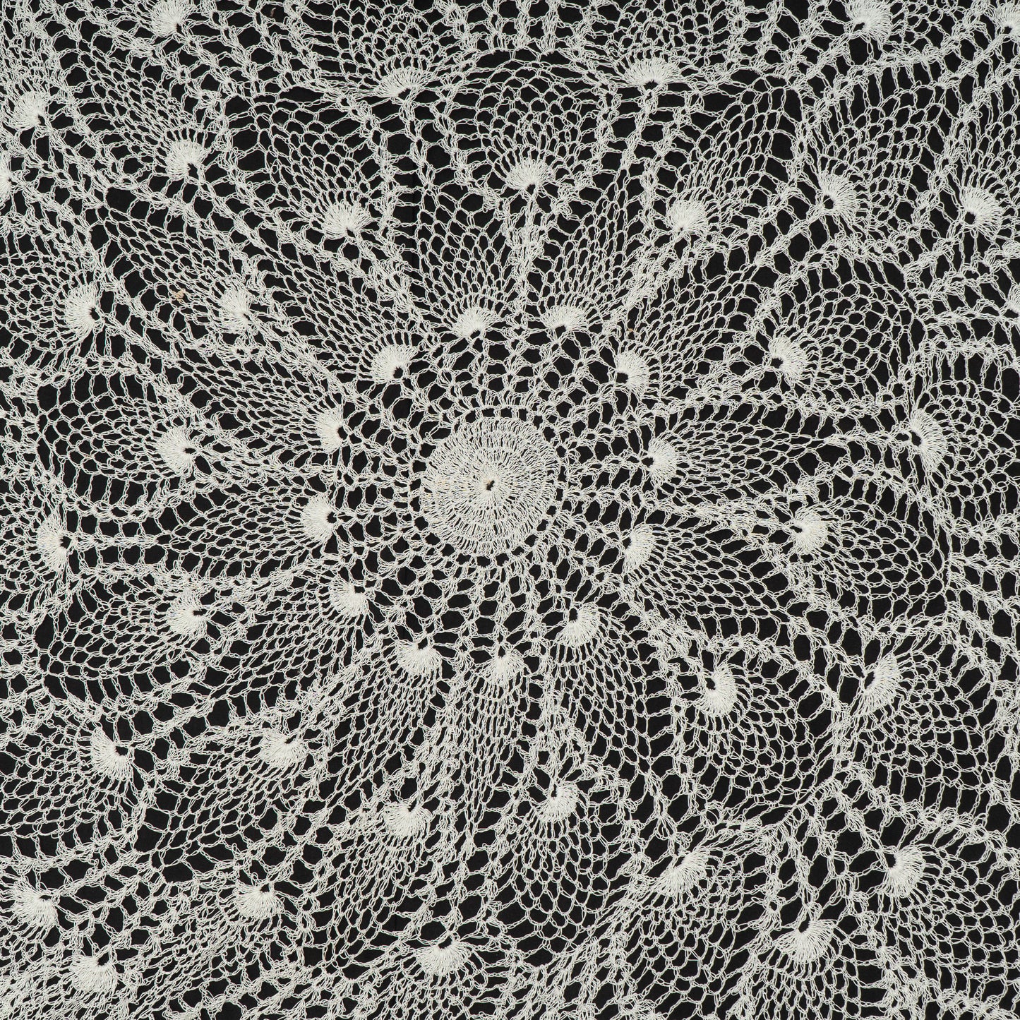 White Dyeable Cotton Viscose Hand Crochet Net Fabric (2 Meter Skirt Design Pannel)
