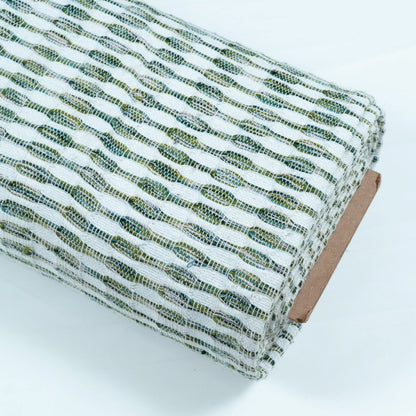 Green & White Capsule Cotton Acrylic Jacquard | SKU: J-509
