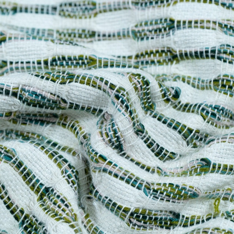 Green & White Cotton Jacquard (Sku: J-509)