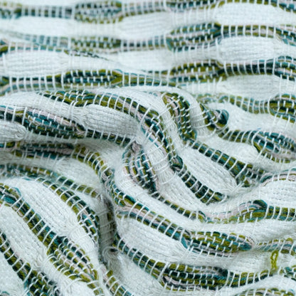 Green & White Capsule Cotton Acrylic Jacquard | SKU: J-509