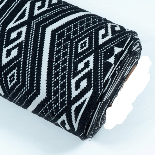 Black & White Cotton Jacquard Fabric (Sku:JDD-432)